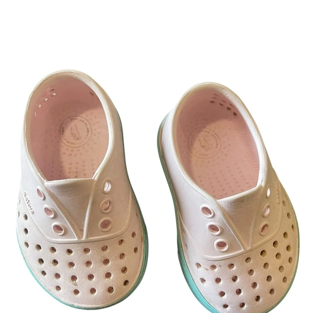 Native Kids Pink and Green Water Shoes